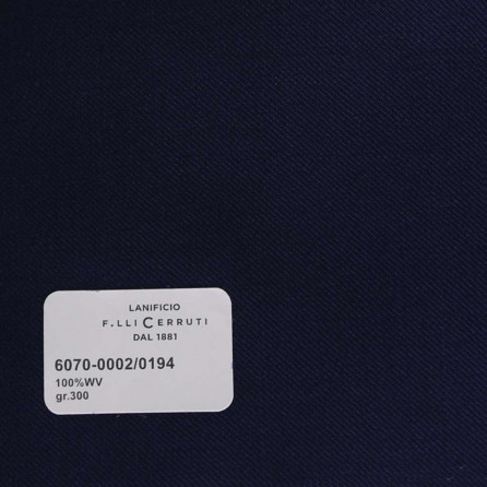 6070-0002/0194 Cerruti Lanificio - Vải Suit 100% Wool - Xanh Dương Trơn